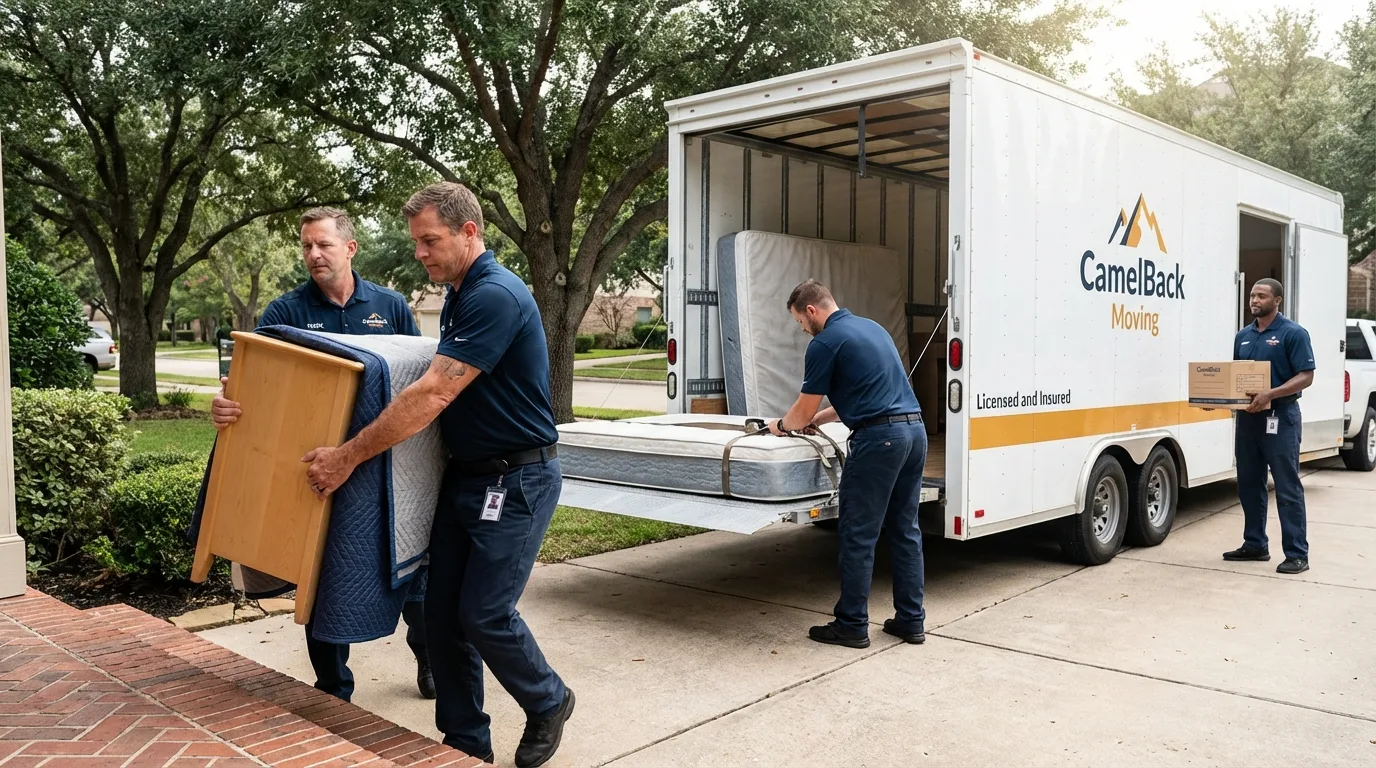 Crew loading residential truck for cross-state move from Millersburg, PA