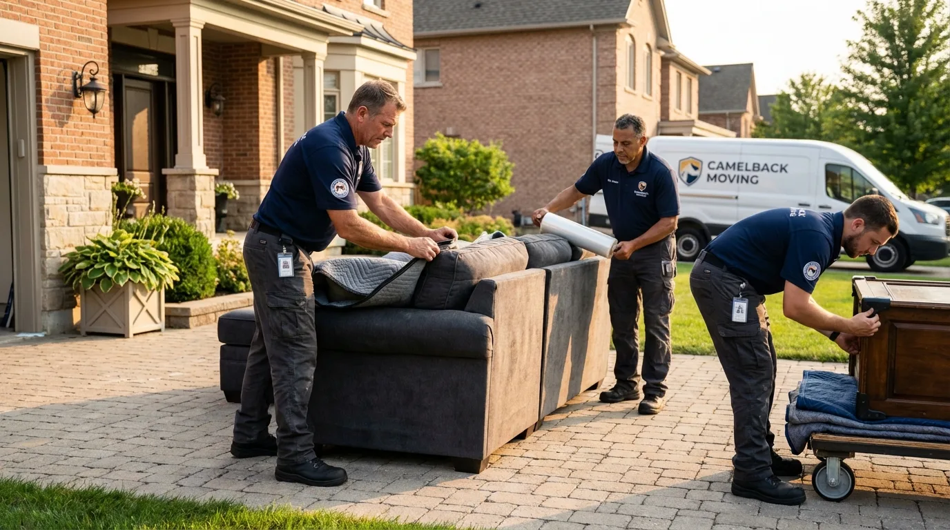 Large estate moving crew wrapping furniture in Millersburg, PA