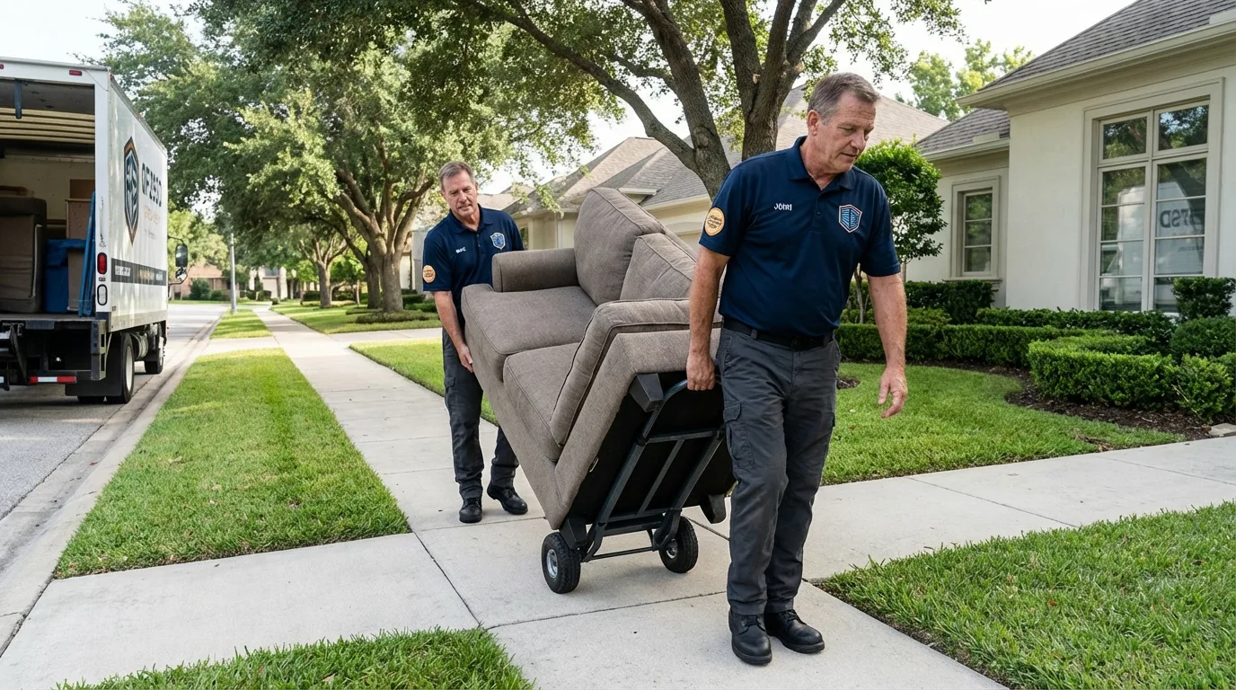 Local residential moving crew loading furniture in Millersburg, PA