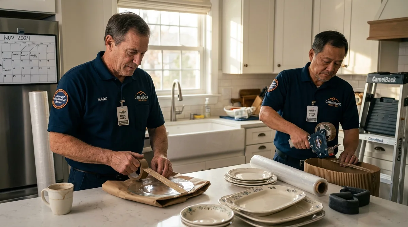 Professional crew packing kitchen dishware in Millersburg, PA